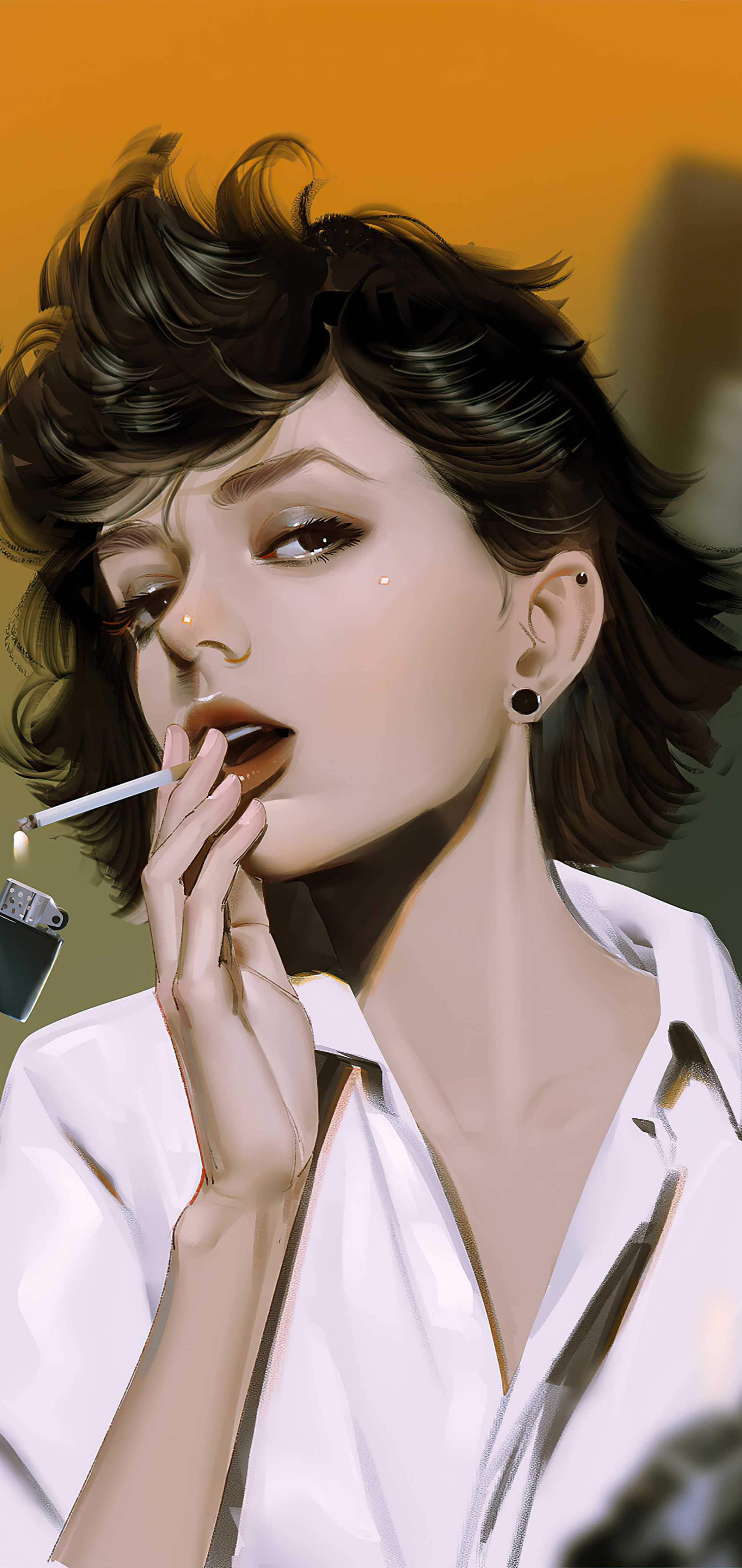 抽烟的女人图片漫画图片