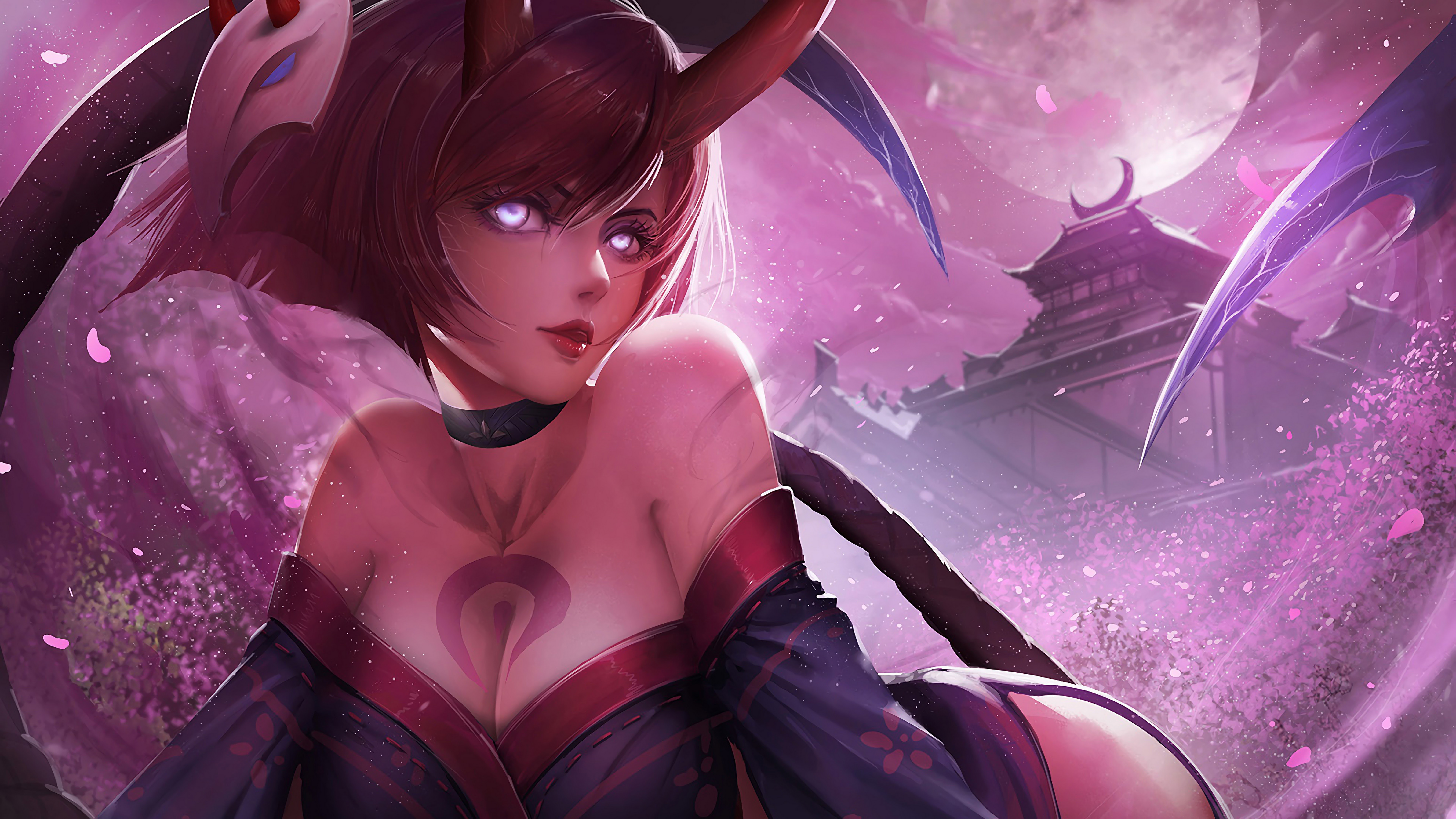 lol英雄联盟 痛苦之拥 伊芙琳 evelynn 猩红之月 4k壁纸