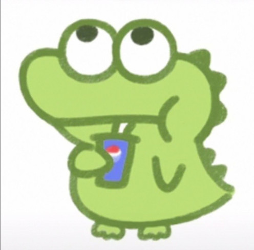 小鳄鱼表情 抹茶旦旦 喝水
