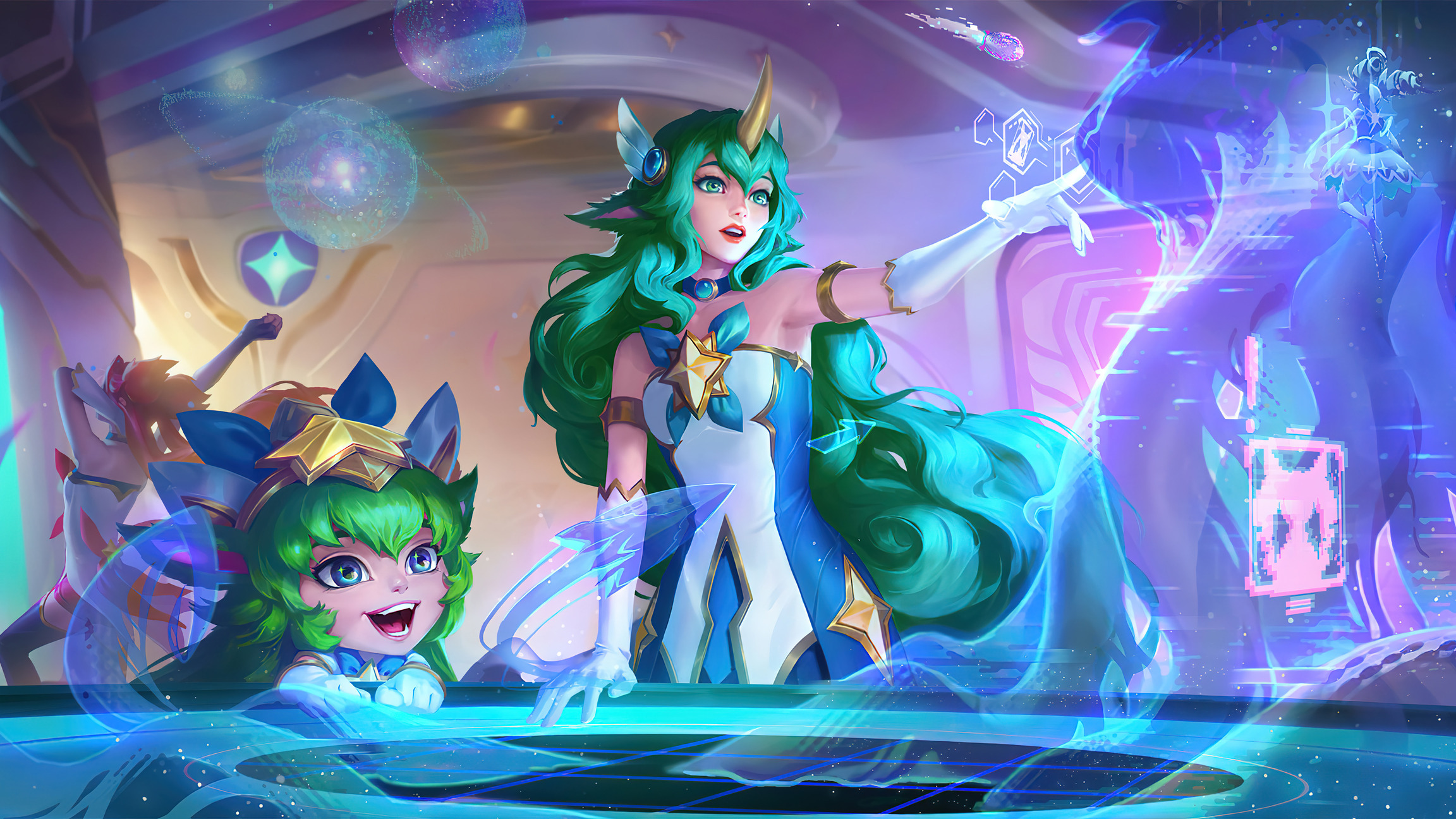 眾星之子 索拉卡 soraka 星之守護者 仙靈女巫 璐璐 lulu 4k壁紙