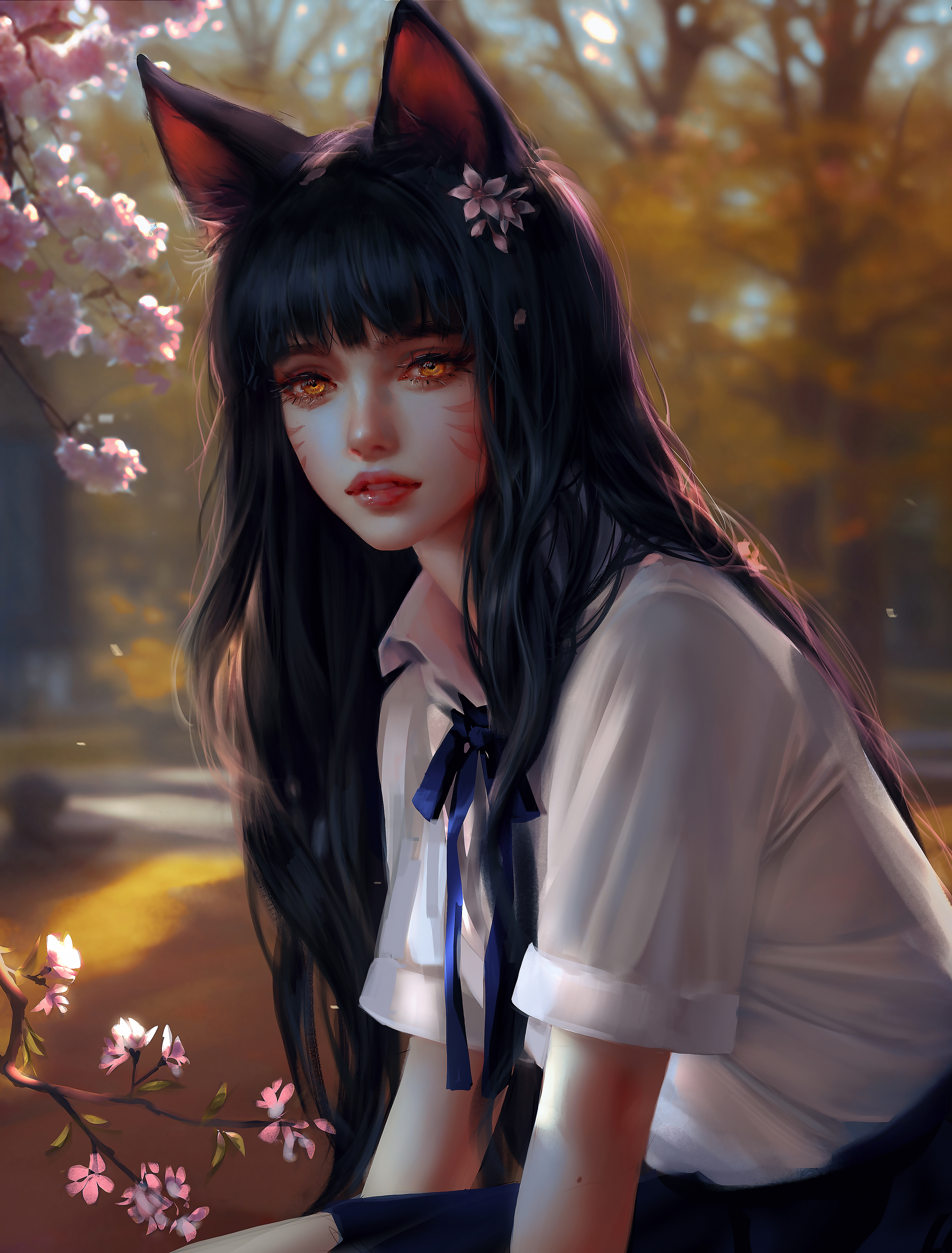 lol英雄联盟 九尾妖狐 阿狸 ahri 同人 手机壁纸