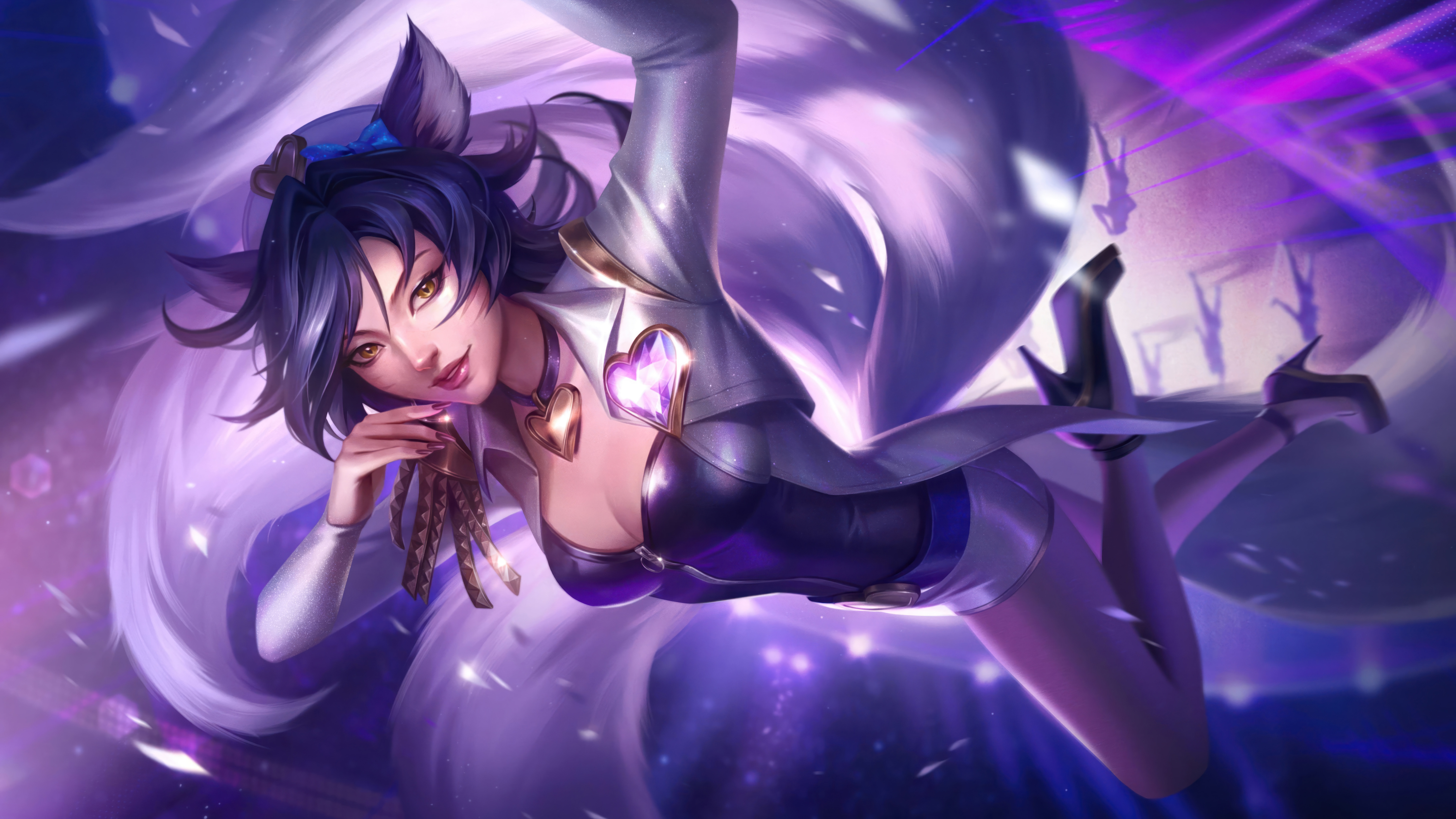 lol英雄聯盟 九尾妖狐 阿狸 ahri 偶像歌手 極地雪蓮 炫彩 4k壁紙